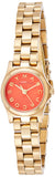 Marc Jacobs Henry Dinky Orange Dial Gold Stainless Steel Strap Watch for Women - MBM3202