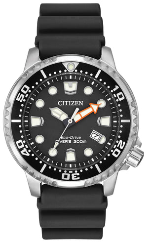 Citizen Eco Drive Pro Master Diver Black Dial Black Steel Strap Watch For Men - BN0150-28E