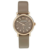 Marc Jacobs Baker Grey Dial Grey Leather Strap Watch for Women - MBM1318