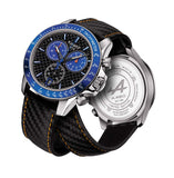 Tissot V8 Alpine Carbon Chronograph Black Dial Black Leather Strap Watch For Men - T106.417.16.201.00