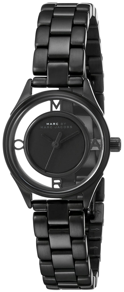 Marc Jacobs Tether Black Transparent Dial Black Stainless Steel Strap Watch for Women - MBM3419
