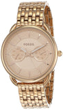 Fossil Tailor Rose Gold Dial Rose Gold Stainless Steel Strap Watch for Women - ES3713