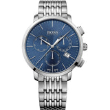 Hugo Boss Associate Blue Dial Silver Steel Strap Watch for Men - 1513269