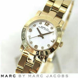 Marc Jacobs Mini Amy White Dial Gold Stainless Steel Strap Watch for Women - MBM3057