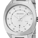 Gucci GG2570 Diamond White Dial Silver Steel Strap Watch For Women - YA142403