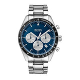 Hugo Boss Chronograph Blue Dial Silver Steel Strap Watch for Men - 1513630