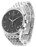 Tissot T Classic Tradition Chronograph Black Dial Silver Mesh Bracelet Watch For Men - T063.617.11.067.00