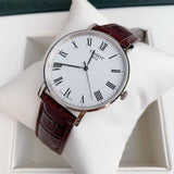 Tissot T Classic Everytime White Dial Brown Leather Strap Watch For Men - T109.410.16.033.00