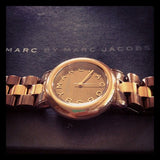 Marc Jacobs Marci Gold Dial Gold Ion Plated Stainless Steel Strap Watch for Women - MBM3098