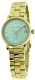 Marc Jacobs Baker Mint Green Dial Gold Stainless Steel Strap Watch for Women - MBM3284