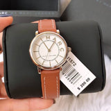 Marc Jacobs Roxy Silver Dial Brown Leather Strap Watch for Women - MJ1572