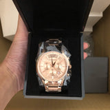 Emporio Armani Classic Rose Gold Chronograph Steel Strap Watch For Men - AR2452