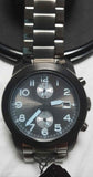 Marc Jacobs Larry Chronograph Black Dial Gunmetal Ion Plated Stainless Steel Strap Watch for Men - MBM5031