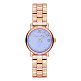 Marc Jacobs Mini Baker Blue Dial Rose Gold Stainless Steel Strap Watch for Women - MBM3285