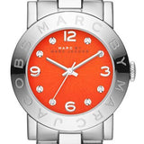 Marc Jacobs Amy Red Dial Silver Stainless Steel Strap Watch for Women - MBM3302