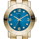 Marc Jacobs Amy Blue Dial Gold Stainless Steel Strap Watch for Women - MBM3303