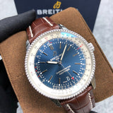 Breitling Navitimer 1 Automatic 41mm Blue Dial Brown Leather Strap Mens Watch - A17326211C1P1