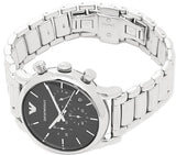 Emporio Armani Chronograph Black Dial Silver Steel Strap Watch For Men - AR1853