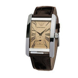 Emporio Armani Classic Beige Dial Brown Leather Strap Watch For Men - AR0154