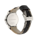 Burberry The City White Dial Black Haymarket Leather Strap Watch for Women - BU9150