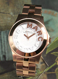 Marc Jacobs Rivera White Dial Rose Gold Stainless Steel Strap Watch for Women - MBM3135