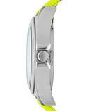 Marc Jacobs Henry Skeleton Neon Yellow Dial Leather Strap Watch for Women - MBM1242