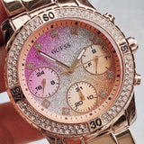 Guess Confetti Pink Dial Rose Gold Stainless Steel Watch For Women - W0774L3