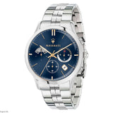 Maserati Ricordo Chronograph Blue Dial Silver Steel Strap Watch For Men - R8873633001