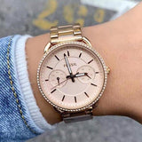 Fossil Tailor Rose Gold Dial Rose Gold Steel Strap Watch for Women - ES4264