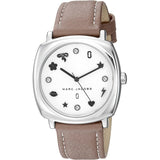 Marc Jacobs Mandy White Dial Light Brown Leather Strap Watch for Women - MJ1563