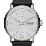 Marc Jacobs Fergus White Dial Black Leather Strap Watch for Men - MBM5076