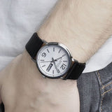 Marc Jacobs Fergus White Dial Black Leather Strap Watch for Men - MBM5076