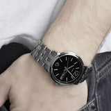 Marc Jacobs Fergus Black Dial Silver Stainless Steel Strap Watch for Men - MBM5075