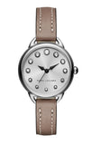 Marc Jacobs Betty White Dial Cement Leather Strap Watch for Women - MJ1480