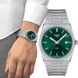 Tissot PRX Green Dial Silver Steel Strap Watch For Men - T137.410.11.091.00