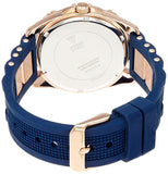 Guess Interpid White & Rose Gold Dial Blue Silicone Strap Watch For Women - W0325L8