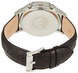 Emporio Armani Classic Chronograph Beige Dial Brown Leather Strap Watch For Men - AR2433