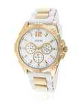 Guess Intrepid White Dial Two Tone Silicone Strap Watch For Women - W0325L2