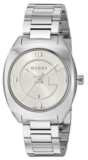 Gucci GG2570 White Dial Silver Steel Strap Watch For Women - YA142502