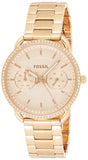 Fossil Tailor Rose Gold Dial Rose Gold Steel Strap Watch for Women - ES4264