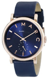 Marc Jacobs Baker Navy Blue Dial Navy Blue Leather Strap Watch for Women - MBM1329