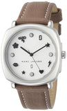 Marc Jacobs Mandy White Dial Light Brown Leather Strap Watch for Women - MJ1563