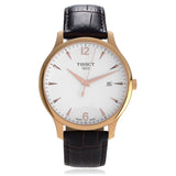 Tissot T Classic Tradition White Dial Brown Leather Strap Watch For Men - T063.610.36.037.00