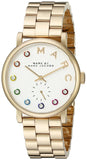 Marc Jacobs Baker White Dial Gold Stainless Steel Strap Watch for Women - MBM3440