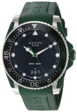 Gucci Dive Black Dial Green Rubber Strap Watch For Men - YA136310