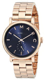 Marc Jacobs Baker Blue Dial Rose Gold Stainless Steel Strap Watch for Women - MBM3330