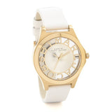 Marc Jacobs Henry White Skeleton Dial White Leather Strap Watch for Women - MBM1339