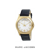 Marc Jacobs Baby Dave Champagne Dial Black Leather Strap Watch for Women - MBM1264