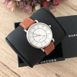 Marc Jacobs Roxy White Dial Brown Leather Strap Watch for Women - MJ1571