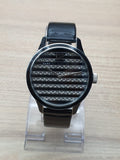 Marc Jacobs Lidia Stripe Glitz Black Dial Black Leather Strap Watch for Women - MBM1166